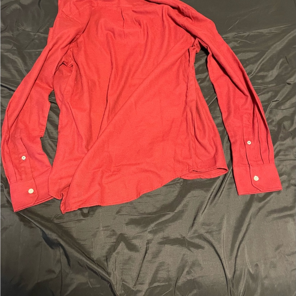 Izod Men's Red Button-Up Dress Shirt